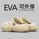 麓格立 洞洞鞋男士夏季戶(hù)外海邊沙灘防滑涼鞋eva防臭厚底包頭外穿拖鞋男 卡其色 42-43
