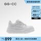 GG-CC【鞠婧祎同款】厚底板鞋2025新款做舊設(shè)計(jì)感增高休閑女鞋G25U5338 白色 36