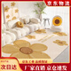 地墊客廳免洗可擦新款奶油地毯臥室床邊地毯飄窗墊茶幾毯家用防滑吸水地毯 SSR-【五朵奶油黃花】加厚 伬鎷//1.6乘以2.3【米】