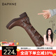 達(dá)芙妮美拉德西部牛仔靴女夏季2025新爆款高長筒靴復(fù)古騎士靴配裙馬丁靴 棕色【長筒】 37