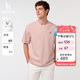 哈吉斯（HAZZYS）男裝 25夏PHIZ純色簡(jiǎn)約短袖T恤ASTZE0CBI31 淺粉色LP S（165/88A4
