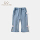 凡獵女童牛仔褲秋裝2025新款洋氣寶寶褲子外穿休閑長(cháng)褲兒童喇叭褲春秋