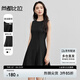 尚都比拉赫本風(fēng)連衣裙女春季通勤顯瘦a字裙無袖中款小黑裙  黑色  XL 