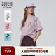 Teenie Weenie小熊T恤女2025年夏季新款活力清新休閑刺繡圓領(lǐng)短袖T恤女