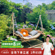 紫葉（ziye） 戶外秋千吊籃椅搖椅家用秋千椅搖籃椅吊椅庭院吊籃椅子 原木色秋千【配棉麻坐墊靠枕】