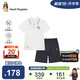 暇步士（Hush Puppies）童裝男童速干套裝大童學(xué)院風(fēng)短袖POLO衫兒童短褲 本白  160 