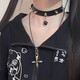 ins朋克亞文化骨頭鉚釘項圈女choker頸圈純欲風叛逆小狗朋克項鏈 鉚釘項圈