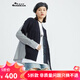 哥弟真的好（GIRDEAR）女裝慵懶風(fēng)寬松針織拼條紋開衫外套女A400526 藏藍(lán) M (3碼)