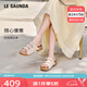 萊爾斯丹厚乳麻薯2025春夏新款時(shí)尚休閑外穿三帶勃肯拖鞋女23202 燕麥色 TPS 37 （235mm）