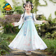 G.DUCKKIDS兒童漢服夏季中國風(fēng)古裝裙子女童2025新款女孩古風(fēng)唐裝公主連衣裙 藍色長.袖 130
