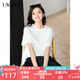 lagogo重工釘珠圓領(lǐng)T恤女拉谷谷2025年春夏新款時(shí)尚通勤短袖上衣 本白色 S