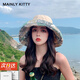 MAINLYKITTY大帽檐防曬帽女夏季防紫外線(xiàn)遮陽(yáng)帽女士漁夫帽雙面沙灘旅游帽子 【米色】