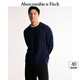 ABERCROMBIE & FITCH男裝24秋冬款寬松經(jīng)典麻花套頭圓領針織衫毛衣KI120-4189 藏青色 M (180/100A)