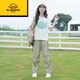 G.DUCKKIDS女童短袖t恤套裝2025新款夏裝中大童女裝夏季女孩運(yùn)動(dòng)衣服休閑褲 米白色 短袖+褲子(升級(jí)款) 170