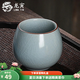 龍寅汝窯茶杯茶具陶瓷品茗單杯開片可養(yǎng)主人杯家用功夫喝茶個人杯 汝窯主人杯