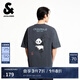 杰克·瓊斯（JACK&JONES）男裝25年棉質(zhì)涼感短袖T恤男士夏季潮流寬松卡通熊貓印花半袖t恤 E44黑砂色 寬松版，卡碼拍小 L 180