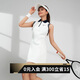 Monster Guardians運動連衣裙女 polo領撞色無袖連衣裙透氣美背修身網(wǎng)球裙 白色 S