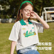 ASK JUNIOR女童T恤2025夏薄款兒童卡通印花沙灘Polo衫 白色 160