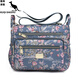 酷奇袋鼠（KUQIDAISHU）時(shí)尚印花尼龍布單肩包女包2025新款女神節斜挎包媽媽包牛津帆布包 藍鳳凰