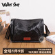 Walker Shop單肩包男【植鞣頭層牛皮】2025新款時(shí)尚真皮男士斜跨包日常通勤包 黑色（高22*寬29*厚11cm）