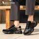 雅格獅丹（Aquascutum）男鞋2025夏季新款透氣防臭休閑運動鞋男士頭層牛皮鞋子男 黑色 40 【偏大一碼】