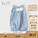戴維貝拉（DAVE＆BELLA）夏款新品新生兒服裝嬰兒連體衣女寶寶哈衣 天藍色DBW14173-2A 90cm （建議身高80-90cm）