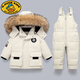 G.DUCKKIDS兒童寶寶羽絨服套裝男女童寶寶新款嬰幼兒衣服1-3歲加厚冬裝2保暖 801白色 90cm