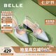 百麗時尚包頭涼鞋女2025新款夏商場優(yōu)雅淺口鞋D6C1DBH5 銀色 37
