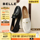 百麗（Belle）秀氣樂福鞋女2025秋新商場同款質感羊皮通勤樂福鞋E3C1DCA5 黑色 39