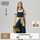 Teenie Weenie小熊女裝白色連衣裙2025夏季新款清新休閑時尚學(xué)院背帶裙 藏青色 S