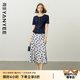 顏域2025夏季新款波點(diǎn)半身裙女法式復(fù)古A字高腰顯瘦過膝中長(zhǎng)裙子 藍(lán)波點(diǎn) XL