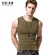續點(diǎn)無(wú)袖背心男寬肩砍肩無(wú)袖t恤男圓領(lǐng)健身修身運動(dòng)緊身彈力夏季棉質(zhì) 軍綠色 3XL 碼155-165斤左右修身版型
