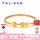 謝瑞麟（TSL） 黃金手鐲復(fù)古風(fēng)金鎖轉(zhuǎn)運(yùn)足金結(jié)婚婚嫁婚慶鐲子YO633七夕禮物 約11.10克（工費(fèi)2120元）