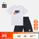 耐克（NIKE）官方男女童幼童T恤和短褲套裝夏季經(jīng)典輕便舒適II6486 010黑 110 S