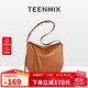 天美意（TEENMIX）女包牛皮馬鞍包復古腋下包通勤斜挎包大容量單肩包生日禮物送女友