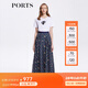PORTS寶姿女裝春夏復(fù)古“鏡夢薔薇”印花半身裙LM8S043MPP049 丈青印花 L (8)