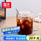 富光高硼硅玻璃杯花茶杯子單層果汁杯牛奶杯帶把帶刻度水杯男女