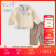 戴維貝拉男童長(zhǎng)褲套裝春秋裝紳士學(xué)院風(fēng)假兩件襯衫兩件套