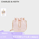 CHARLES&KEITH絎縫菱格鏈條水桶包雙肩包包女包女友生日七夕禮物CK2-10701506 Light Pink淺粉色 M