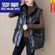 羅蒙（ROMON）2024韓版免洗亮面羽絨棉馬甲女常規(guī)款寬松立領(lǐng)馬夾背心冬季外穿坎 黑色 【寬松款】 L 建議【100-120斤】