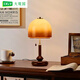 大觀園（DGY）大觀園中古風(fēng)家用臺(tái)燈復(fù)古侘寂風(fēng)酒店民宿床頭沙發(fā)旁裝飾臺(tái)燈O535 臺(tái)燈-24cm-三色變光-5W-全光譜 【胡桃木色+銅本色】