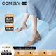 COMELY康莉粗高跟單鞋女春季新款舒適軟底尖頭職業(yè)風(fēng)工作鞋子 杏色*皮面 35