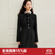 樂町韓系千金風(fēng)外套式連衣裙女小香風(fēng)撞色領(lǐng)口長(zhǎng)袖裙 黑色（現(xiàn)貨） S