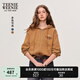 Teenie Weenie小熊連帽衛(wèi)衣女2025年春季新款復(fù)古水洗拉鏈短款開衫外套上衣女 棕色 S (160)