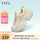 他她（TATA）泡泡鞋厚底老爹鞋女鞋子夏季透氣黑色輕便增高休閑運(yùn)動(dòng)鞋WOG04AM3 杏色(小香風(fēng)款) 38