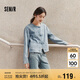 森馬牛仔外套女短款圓領(lǐng)新中式25春國風(fēng)盤(pán)扣提花夾克109125108013