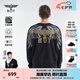 BOY LONDON【孔雀之翎】男女重工刺繡寬松潮牌圓領(lǐng)套頭衛(wèi)衣N03009 藍(lán)色 M