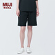 無(wú)印良品（MUJI）Labo 男女通用不易沾水雙層編織工裝短褲無(wú)性別男式女式 黑色 M （170/80A）