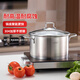 Momscook 304不銹鋼湯鍋復合底大容量加厚電磁爐燃氣灶平底深湯鍋雙耳火鍋 【適用2-4人】 22cm
