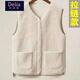 矜持范2025秋冬馬甲女背心皮毛一體外搭洋氣時(shí)尚拉鏈馬夾外穿 米色 3XL 建議90-110斤